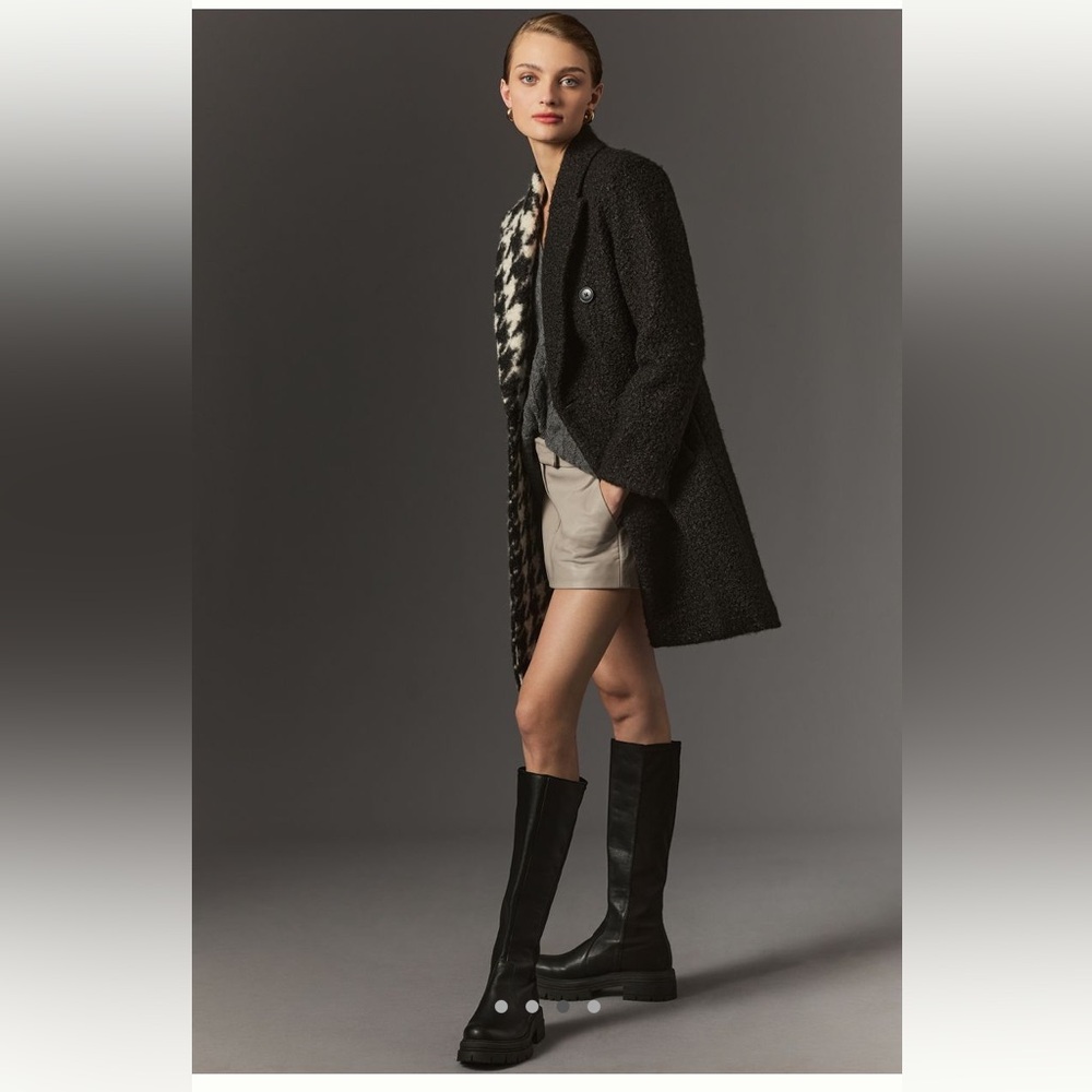 Anthropologie colorblock Plaid coat